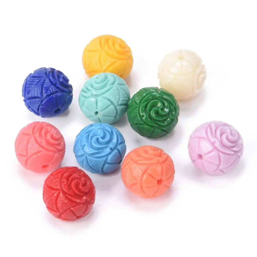 10pcs flower shape 9x7mm 11x8mm 12x10mm gradient color artificial coral shell powder loose beads for jewelry making diy findings Random Mixed Round 6mm 8mm 10mm 12mm Artificial Coral Shell Powder Made Loose Beads for DIY Crafts Jewelry Making