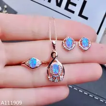 KJJEAXCMY бутик ювелирные изделия 925 с инкрустацией, из чистого серебра натуральное опаловое ожерелье кольцо серьги костюм Поддержка обнаружения