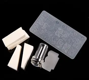 

1 set Nail Art Stamp with pattern plate sponge nail paint polish gel stamping kit manicure tools
