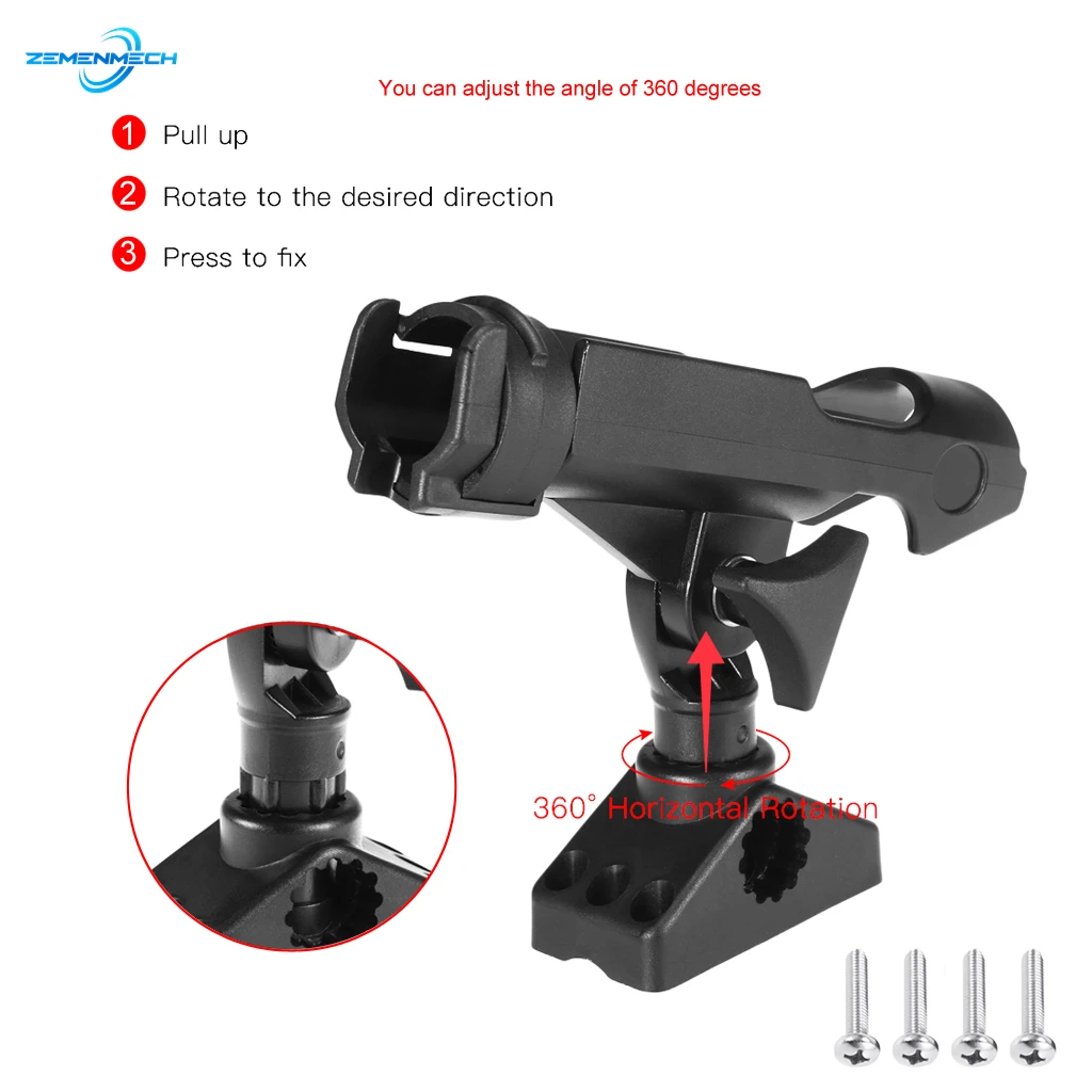 Fishing Rod Holder for Boats Adjustable Boat Fishing Rod Holder with Clamp  Opening Mount on Horizontal/vertical for 360-degree - AliExpress