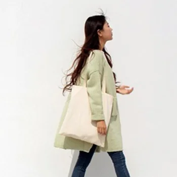 

1pc Shopping Bag Canvas grocery bag Women Reusable Pouch Folding Travel Handbag Eco Tote Large Capacity Women Bag
