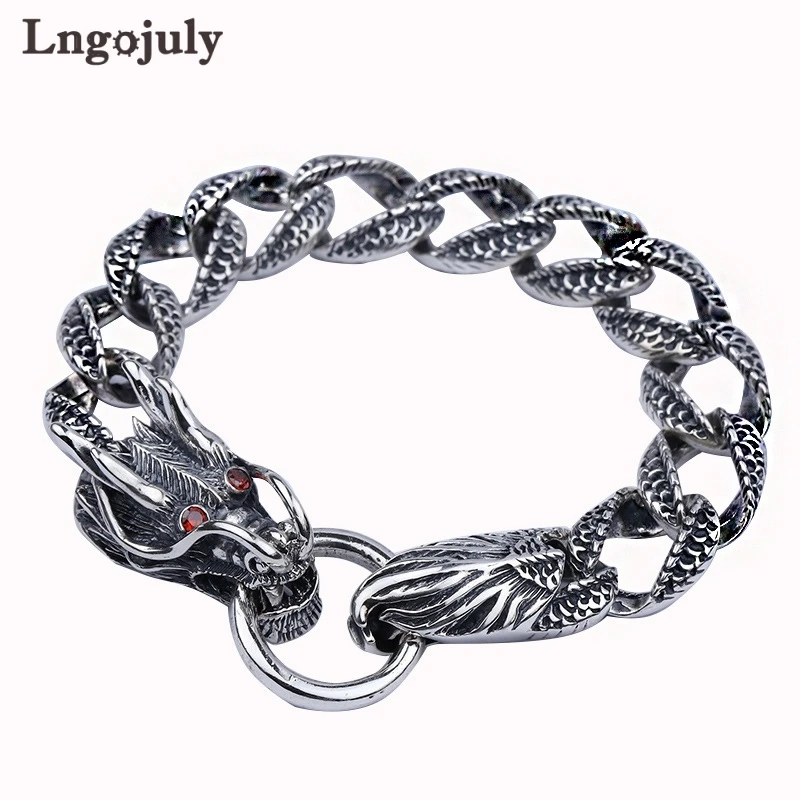 Fine Jewelry 100% 925 Sterling Silver Bracelet For Men 14MM Chinese Legendary Dragon Chain | Украшения и аксессуары