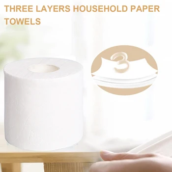

Toilet Paper 10 Rolls Home Bath Toilet Roll Three Layer Soft Toilet Tissue Skin-friendly Paper Towels Car Accessories Interior