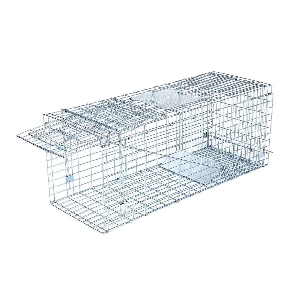 

Humane Animal Trap 32x12x12cm Steel Cage Live Trap Hamster Cage Rodent Control Skunk Rabbit Opossum Cage Bait Pan