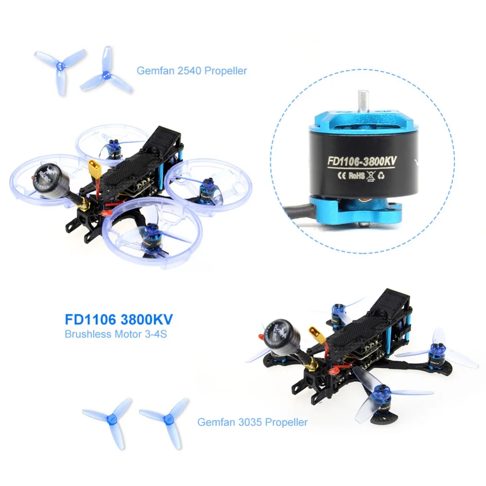 HGLRC Sector132 3-4S FPV гоночный Дрон BNF CADDX Tarsier 4K F4 Zeus AIO управление полетом 15A 4в1 ESC 1106 защита пропеллера двигателя