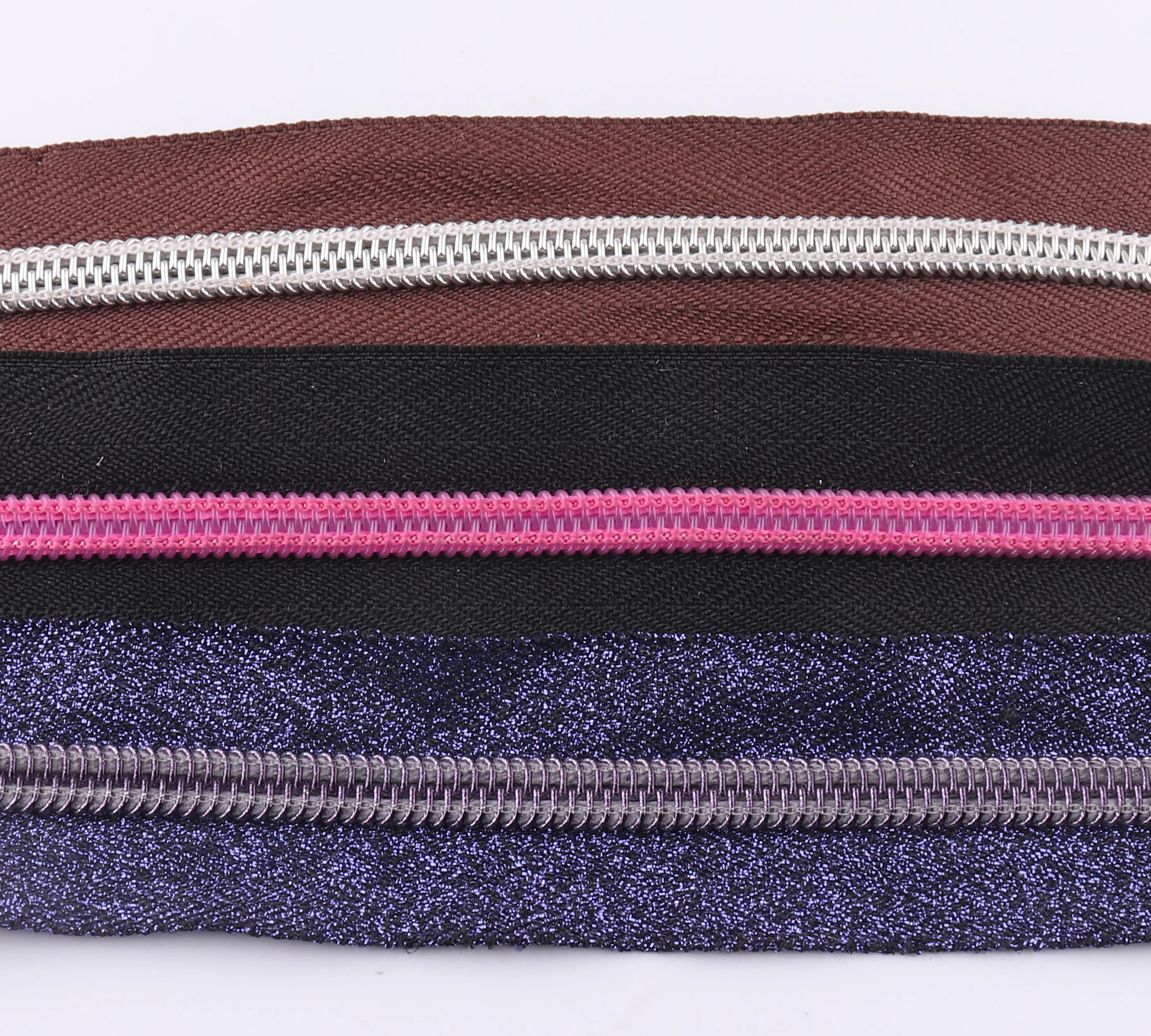 5meters No 5# Colorful Zipper Tape Leather Zipper Head Nylon Tape Zip Coil Zippers Tailor DIY Universal Zipper Replacement Kit