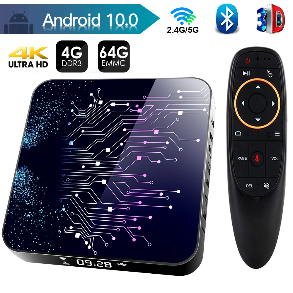ТВ-приставка Topsion приставка на Android 10 4 Гб 32 ГБ 64 4K H.265 3D видео 2 4G 5 ГГц Wi-Fi Bluetooth |