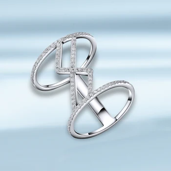

925 Sterling Silver Ring Cubic Zircon Irregular Style 2020 Propose Marriage Engagement Wedding Rings Fine Jewelry