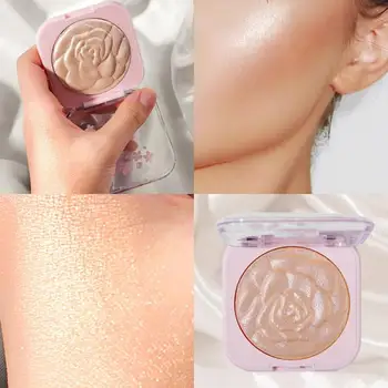 

minfei 4 Color Highlighter Palette Glitter Highlighter Powder Makeup Glow Face Contour Shimmer Illuminator Highlight Cosmetics