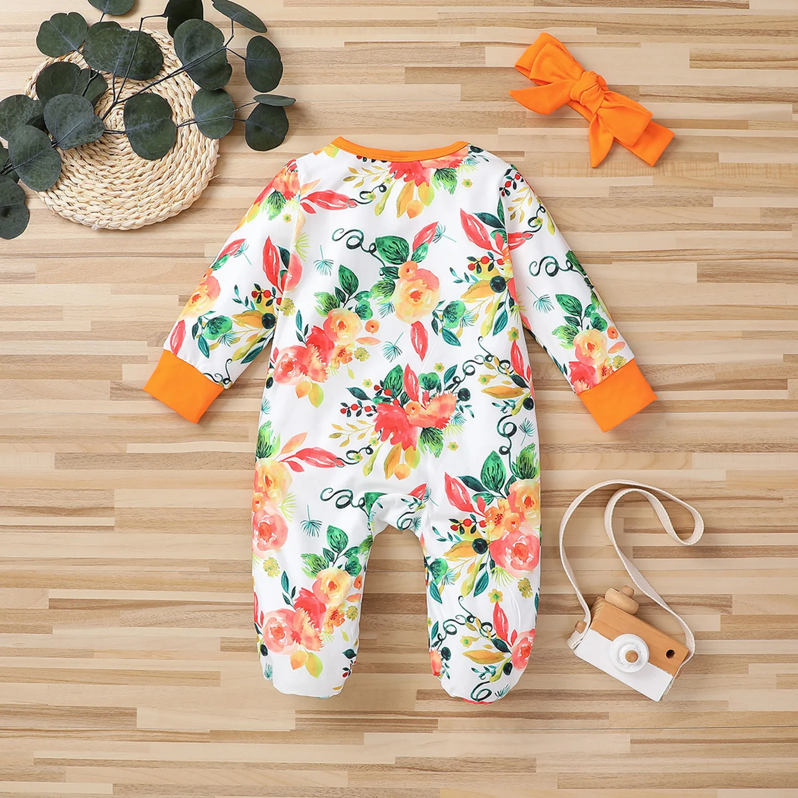 For Newborns Baby Romper Baby Clothes Newborn Infant Baby Boys Girls  Florals Zip Romper Jumpsuit + Headbands Outfits Ropa niña|Rompers| -  AliExpress