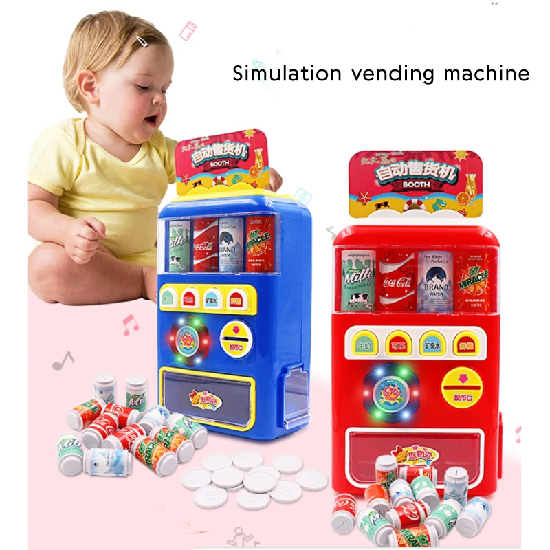 

Children's Simulated Creative Drink Vending Cash Register Pretend Toy Set Play House Toy Coin Child Gift Educational Toys