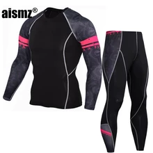 Aismz Мужской Топ, рубашка, колготки, брюки, модные кальсоны, для фитнеса, зима, быстросохнущая, весна, для спортивных пробежек, тренировок, термобелье, наборы