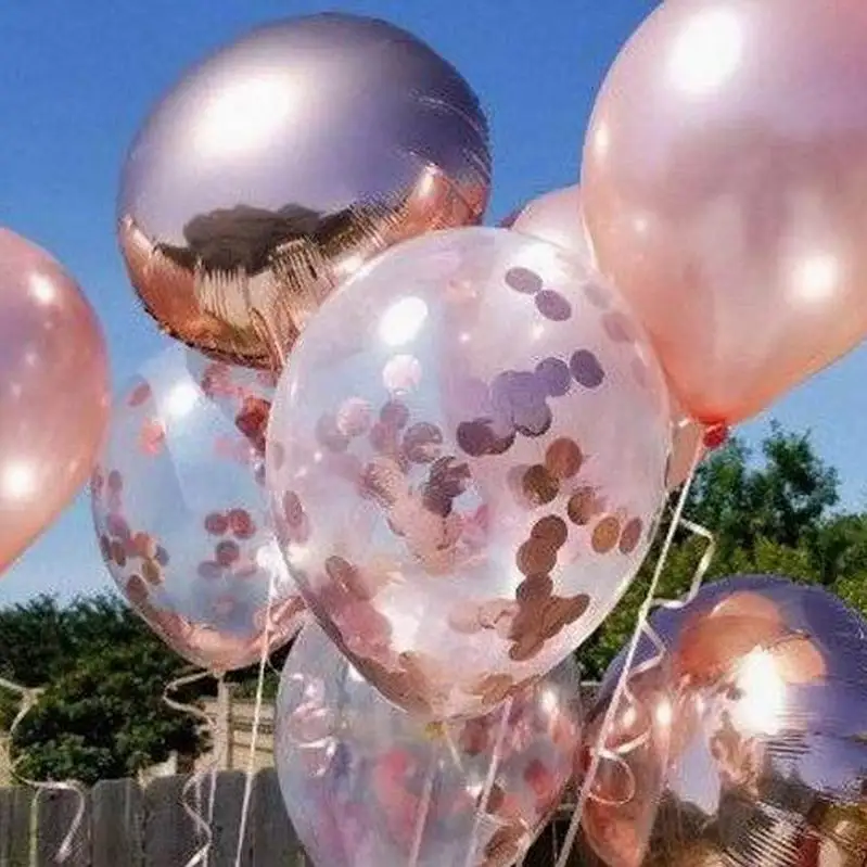 Латексные шары розовое золото 10 дюймов 12 воздушный шар &quotКонфетти&quot украшение
