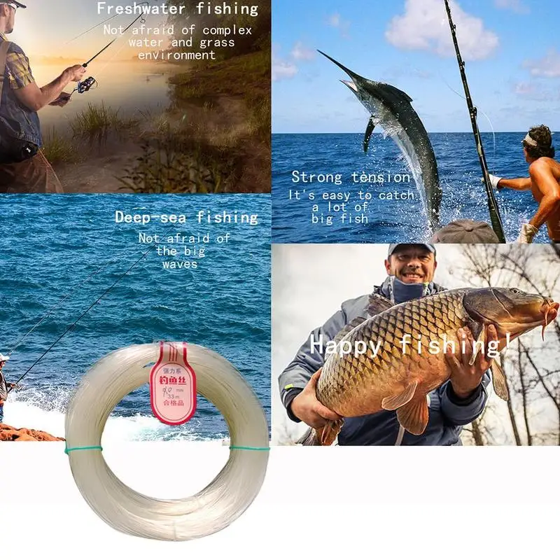 33m Crystal Strong Fishing Line Nylon Fishing Line For Lake River Fishing Crystal Fishing Wire Fishing Accessories 0.3mm~10mm