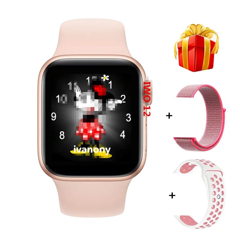 Bluetooth часы SmartWatch IWO 12 40 мм 44 мм серия 5 1:1 Смарт часы ЭКГ монитор сердечного ритма с Whatsapp напоминание Сообщения PK IWO 11 - Цвет: B