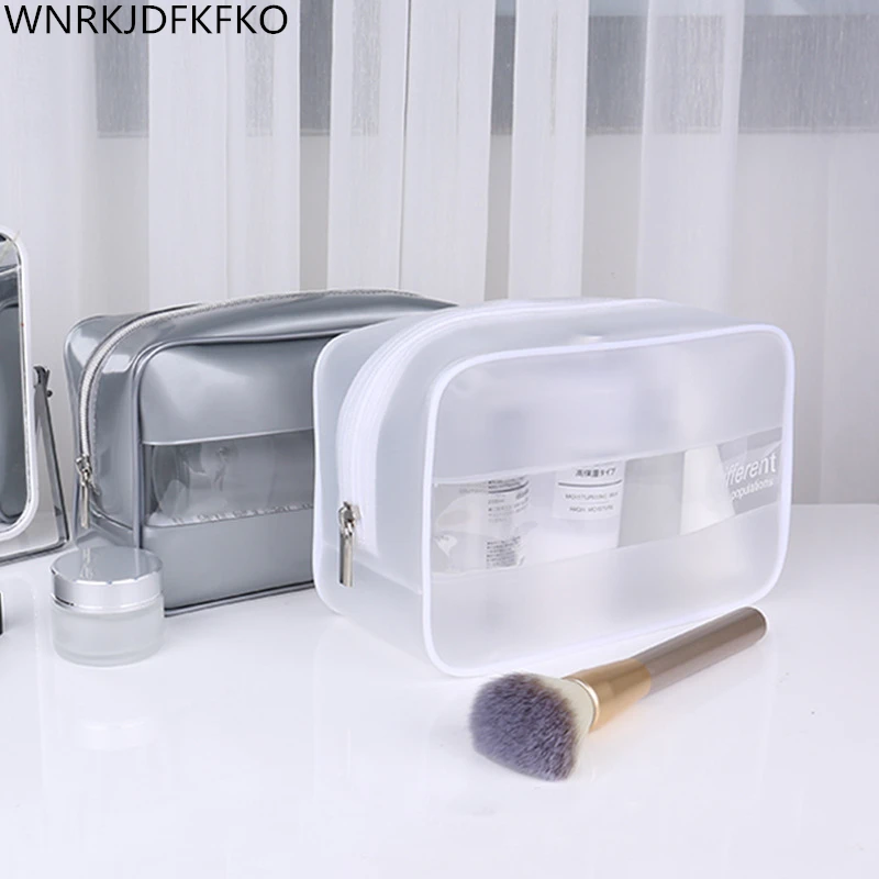 

Fashion Waterproof PVC Transparent Makeup Bag Travel Organizer Clear Beautician Cosmetic Bag Beauty Kit Wash Bag Makeup Pouch