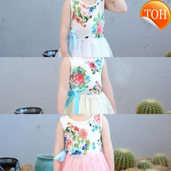 

Flower Toddler Kids Baby Girl Dress sleeveless Party Floral Tops Bow Tutu Dresses printed Sundress