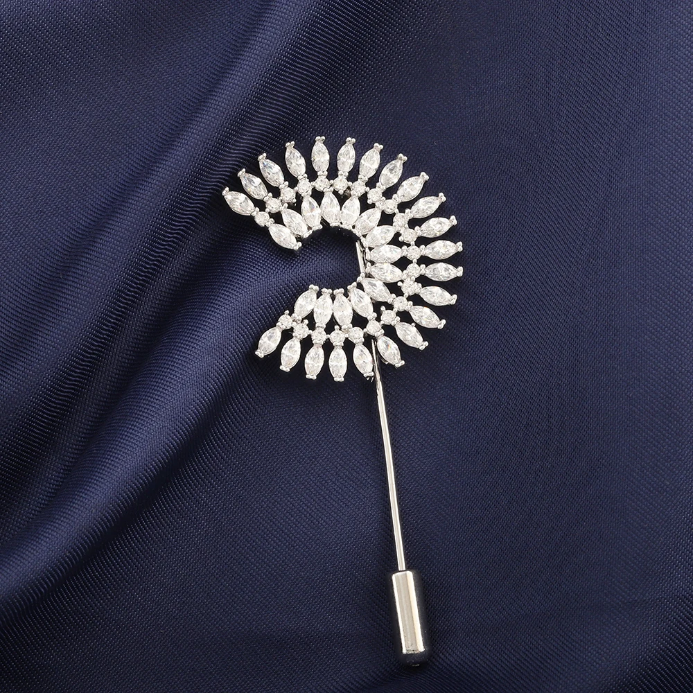 Semicircle Elegant Brooch Ring Fashion Shiny Ladies Corsage Wedding Bridal Party Logo Gift Coat Pins