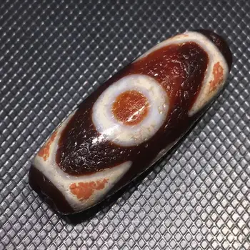 

Magic Power Tibetan Old Agate Full Dragon Vein 3 Eye Tiger Tooth totem dZi Bead Pendant Q3A Talisman Amulet