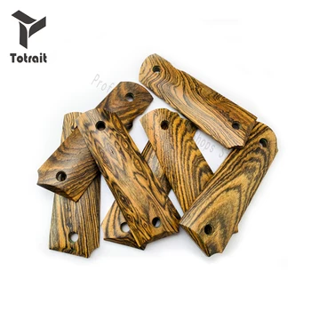 

TOtrait 2Pieces 1911 Grips Natural Cross striation wood Handle Grips Patch Custom Grips CNC Handle Grips 1911 Accessories