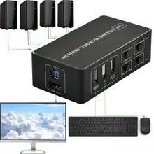 4 Port Kvm-switch 4K USB KVM Switcher 4 in 1 Heraus Heißer USB für Maus Tastatur für Win7 win10 für MAC für PlayStation 2