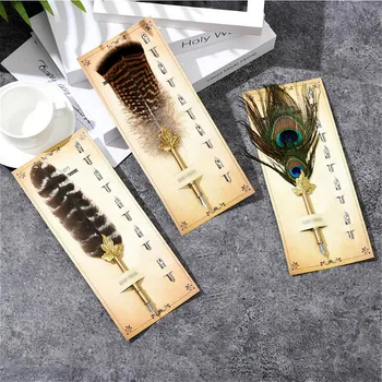 

1PCS Card Mounted Water Pen Creative Hand Color Feather Pen Can Replace Pen Tip Dip Pen quill pen for school office Stationery