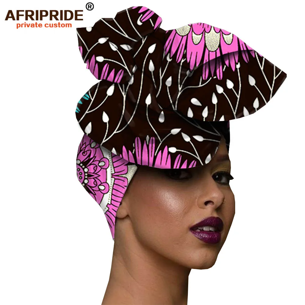 Африканская мода, повязка на голову для женщин, AFRIPRIDE, bazin richi, высокое качество, хлопок, воск, принт, Женская бандана A19H001 - Цвет: 286x