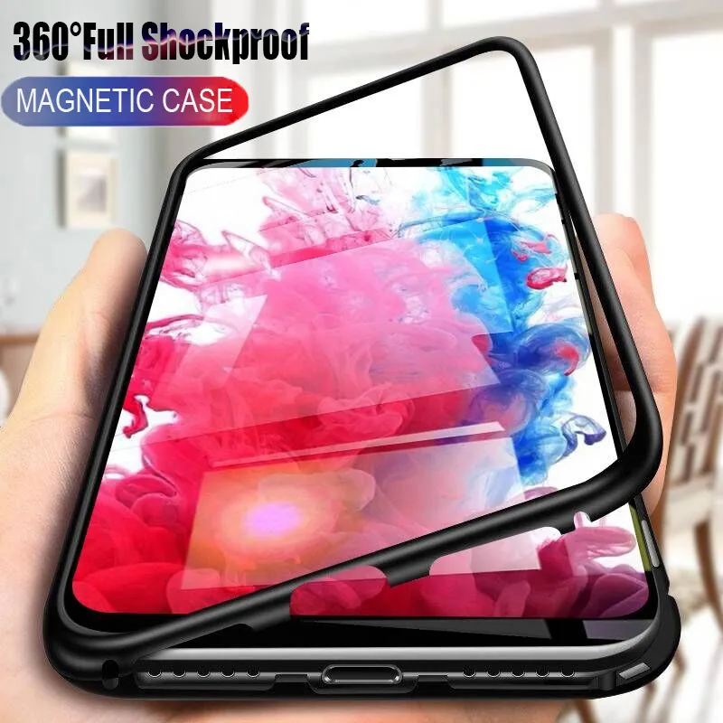 Роскошные 360 ° металлический магнитный чехол для samsung Galaxy S8 S9 Plus Note 9 8 телефона