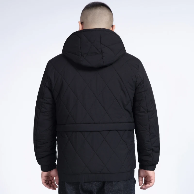 12XL 10XL 8X зимние мужские парки с капюшоном на молнии теплые хлопковые спортивные куртки-бомберы облегающие модные повседневные черные пальто