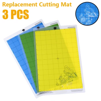 

3 Colors Replacement Cutting Mat Adhesive Non-Slip Flexible Gridded Cut Mats for Silhouette Cameo Plotter Cutting Machine