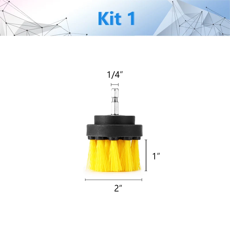 2 inch NEWONE 2/3. 5/4 дюймовая электрическая щетка для дрели, скруббер, желтый, средняя жесткость, щетина для ванной и душа, не царапается - Цвет: 2 inch