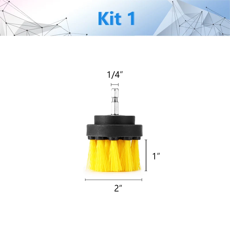 NEWONE 2/3. 5/4 дюймовая электрическая щетка для дрели, скруббер, желтый, средняя жесткость, щетина для ванной и душа, не царапается - Цвет: 2 inch
