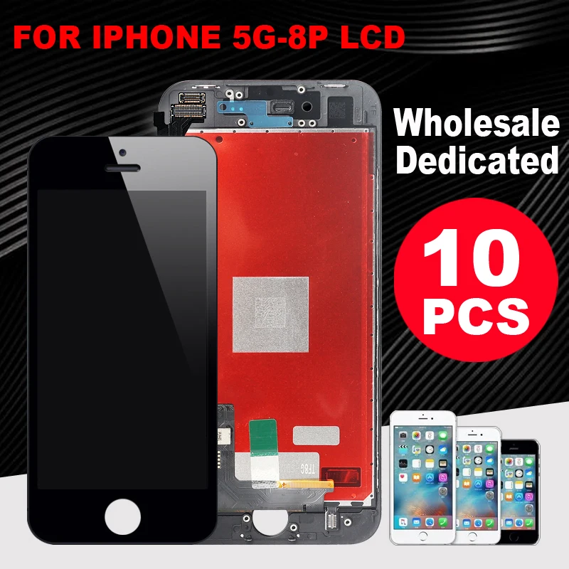 AAAA + 10 шт. ЖК дисплей для iPhone 5 5s 5C SE 6 Plus 6P 6S 6SP 7P 8 планшета крепление с сенсорным экраном в сборе без битых