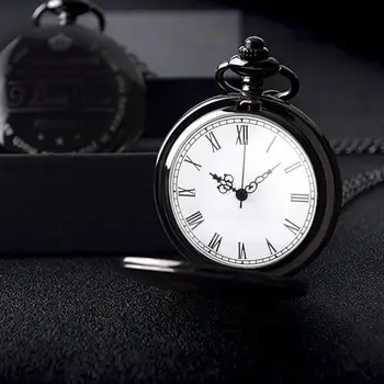 

2019 Fashion Hot Sale Men Women Black Mechanical Pocket Watch Holiday Wedding Birthday Gifts For Dad And Mother Metal Watches