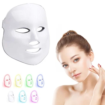 

7 Color LED Face Mask - Photon Light Therapy for Healthy Skin Rejuvenation - Facial Skin Care Anti-aging Beauty Machine Electric