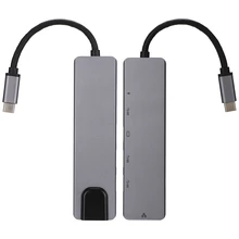 SOONHUA 6в1 usb-хаб тип-c USB 3,0 хаб считыватель данных usb-хаб многопортовый адаптер 4K HDMI Plug And Play для ноутбука