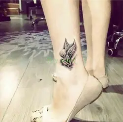 Водостойкая временная татуировка наклейка на лодыжку на запястье Ангел гений тату наклейка s флэш-тату поддельные татуировки для девушек 4