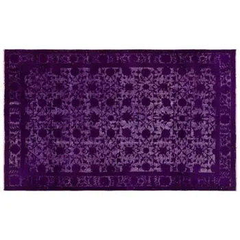 

Handmade Purple Vintage Turkish Carved Area Rug 157x254 Cm-5'2''X8'4''