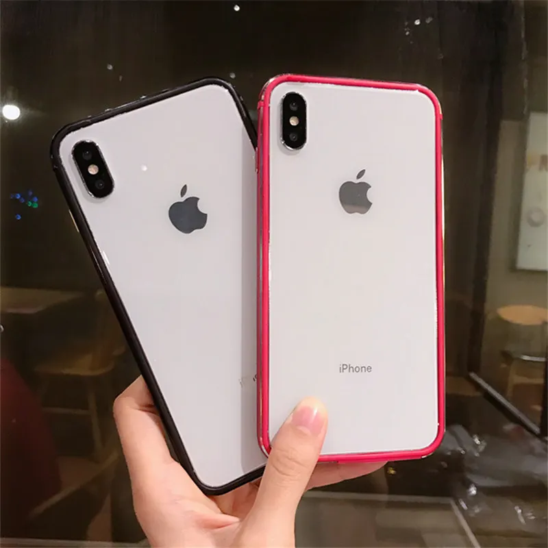 Модный простой металлический каркас силиконовый чехол для iphone 6 6s 7 8 Plus x Shockproot защитный резиновый чехол для телефона iphone XS MAX