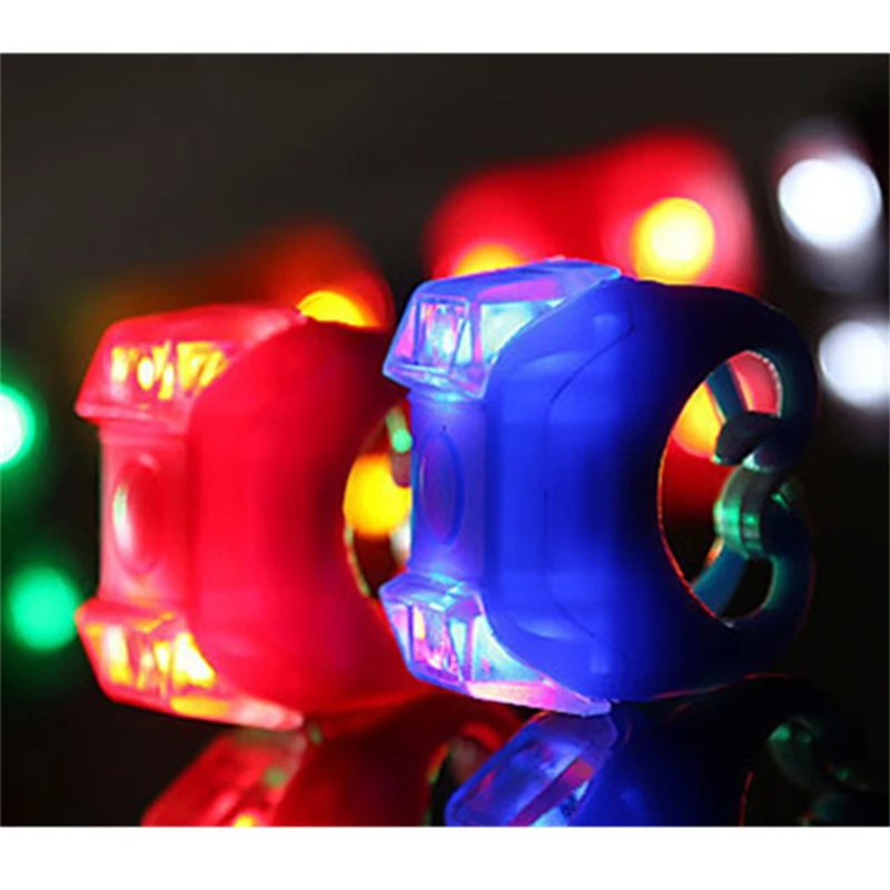 

Silicone Safety Warning Light 3 Modes Bicycle Lights Helmet LED Flash light Wheel Front Bike Light cycle Rear Tail Lamp