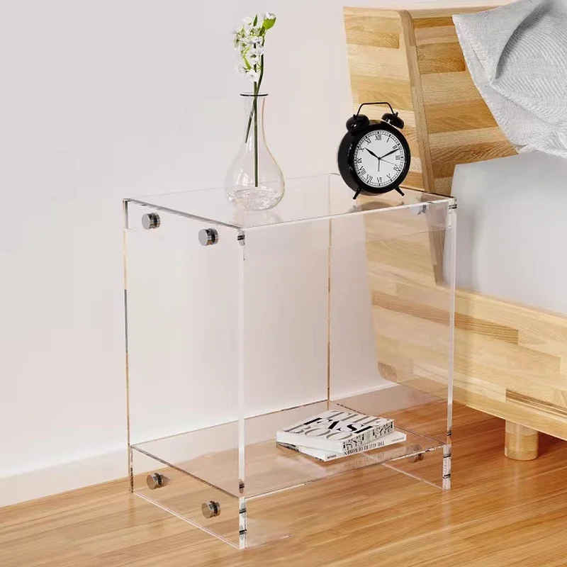 

Nordic Simple Double-layer Coffee Table Ins Acrylic Transparent Bedside Table Side Table Small Household Tea Cabinet