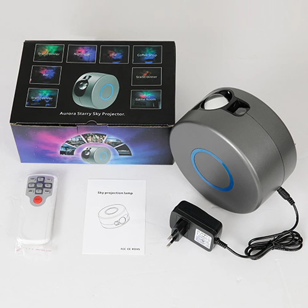 Laser Galaxy Starry Sky Projector Rotating Water Waving Night Light Led Colorful Nebula Cloud Lamp Atmospher Bedroom Beside Lamp 12