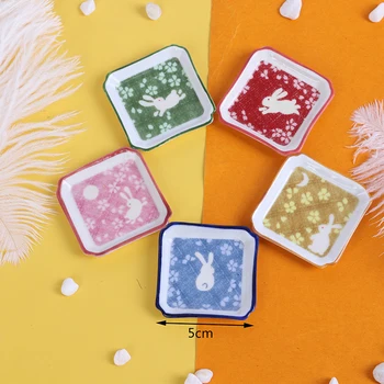 

5CM Dollhouse Mini Ceramics Tableware Plates Trays Doll Food Dishes Kitchen Toy For Dollhouse Decals New