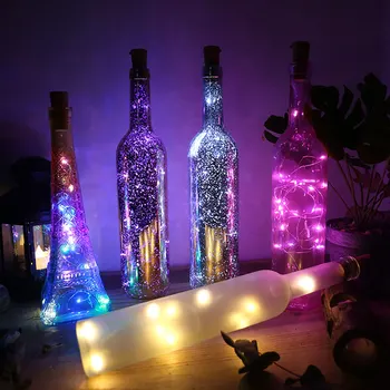 

10 Pack Wine Bottles Cork String Lights Battery Powered Decorations for Garden Wedding Christmas Party Warm Light 10 LEDs/3 Ft