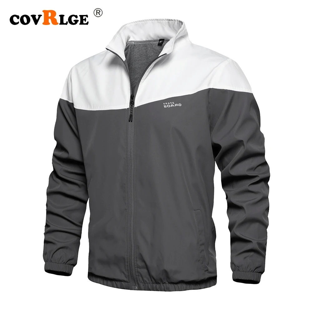 

Covrlge New Style Personality Pocket Men Jacket Spring Autumn Casual Contrasting color versatile thin men Coat Streetwear MWJ217