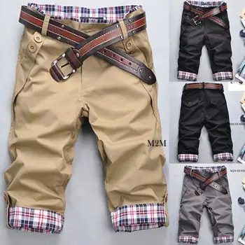 

ZACOO Men Fashion Casual Slim Cropped Trousers with Zipper