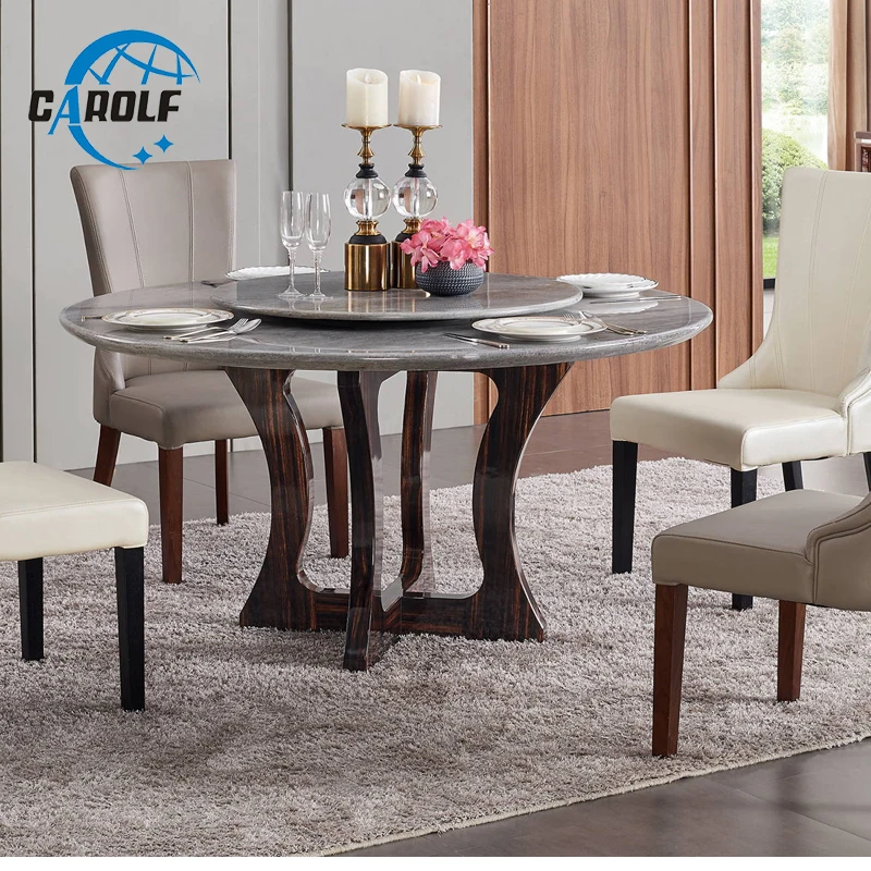 Обеденный стол, набор, декоративный современный обеденный стол, круглый мраморный стол с деревянными ножками