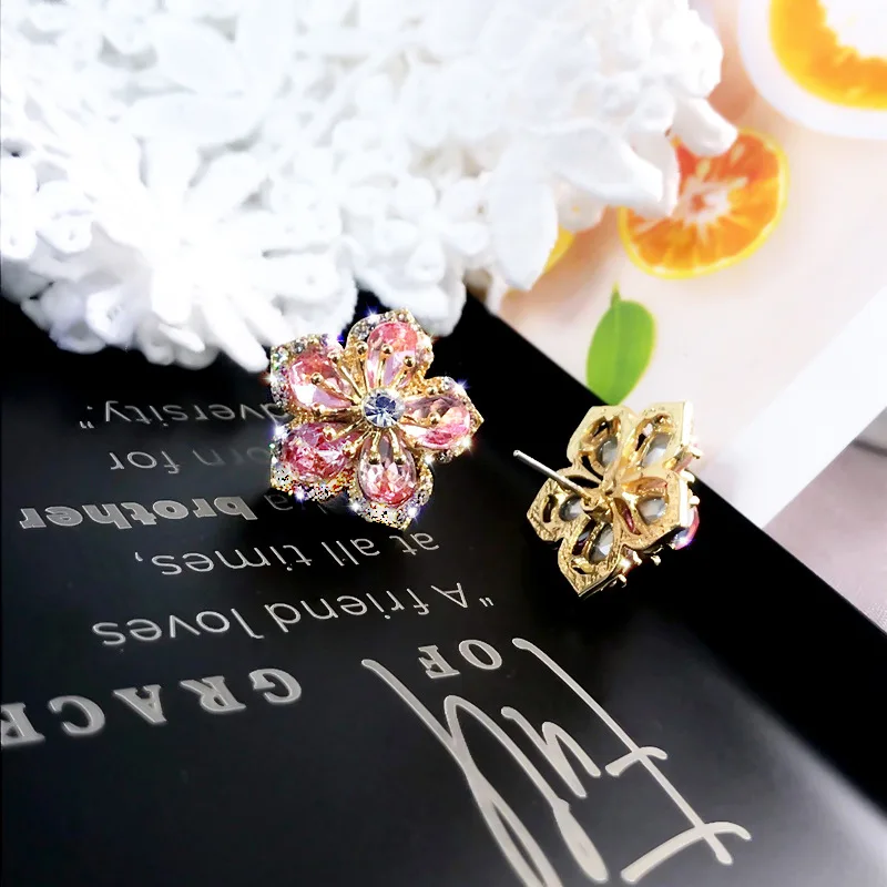 [GET ME BLING] 韓国☆Pure Flower Earrings Pure 999 24K Yellow Gold Shiny Star Flower Drop Stud
