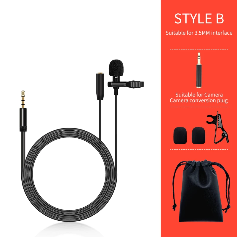 KATELEIYU mobile phone tie clip Bluetooth microphone omnidirectional metal microphone 3 5mm headphone jack Lavalier computer not