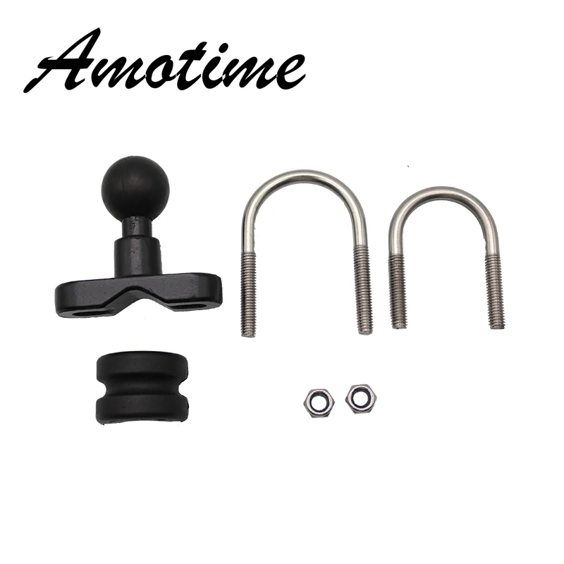 Motorcycle Handle Bar Rail Mount 37mm Width U-Bolt Mounting Base with 1 inch Ball for Gopro GPS work for Ram Mounts